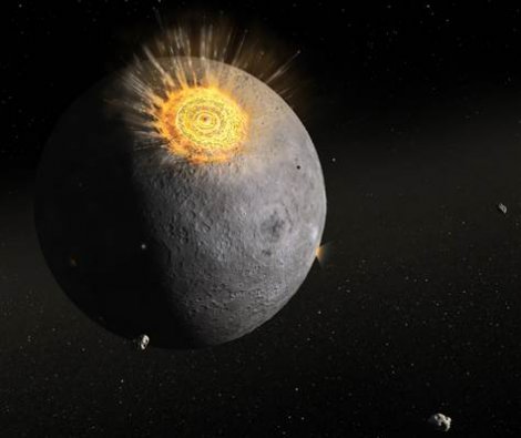 Большой метеорит врезался в Луну